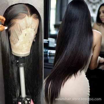 40Inch Long Hair Wholesale Lace Wig 100% Human Hair Natural Black Water Wave Wigs Human Hair Lace Front Wigs